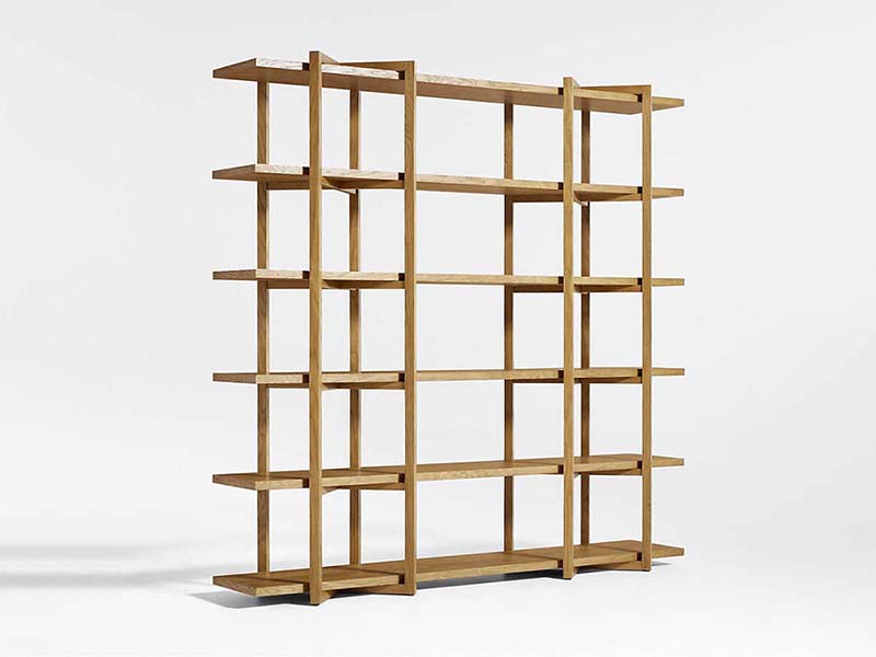 Defaico Natural Oak Book Shelf Bookcase and Room Divider Storage Shelves