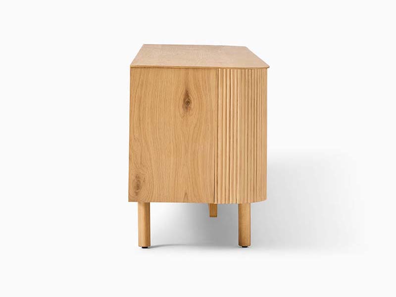 Oak Veneer Over Engineered Wood Top Cabinet Solid Wood Legs Storage Cabinet