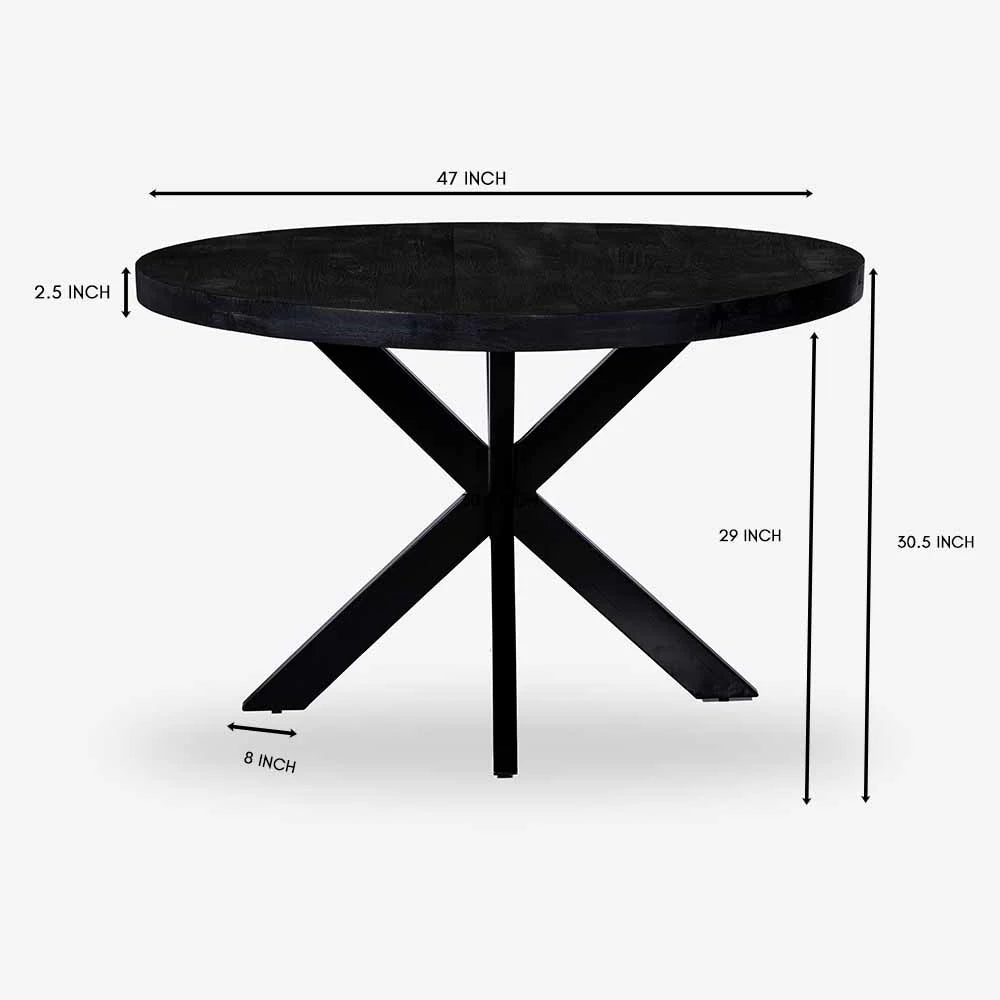 Round Mango wood Dining Table