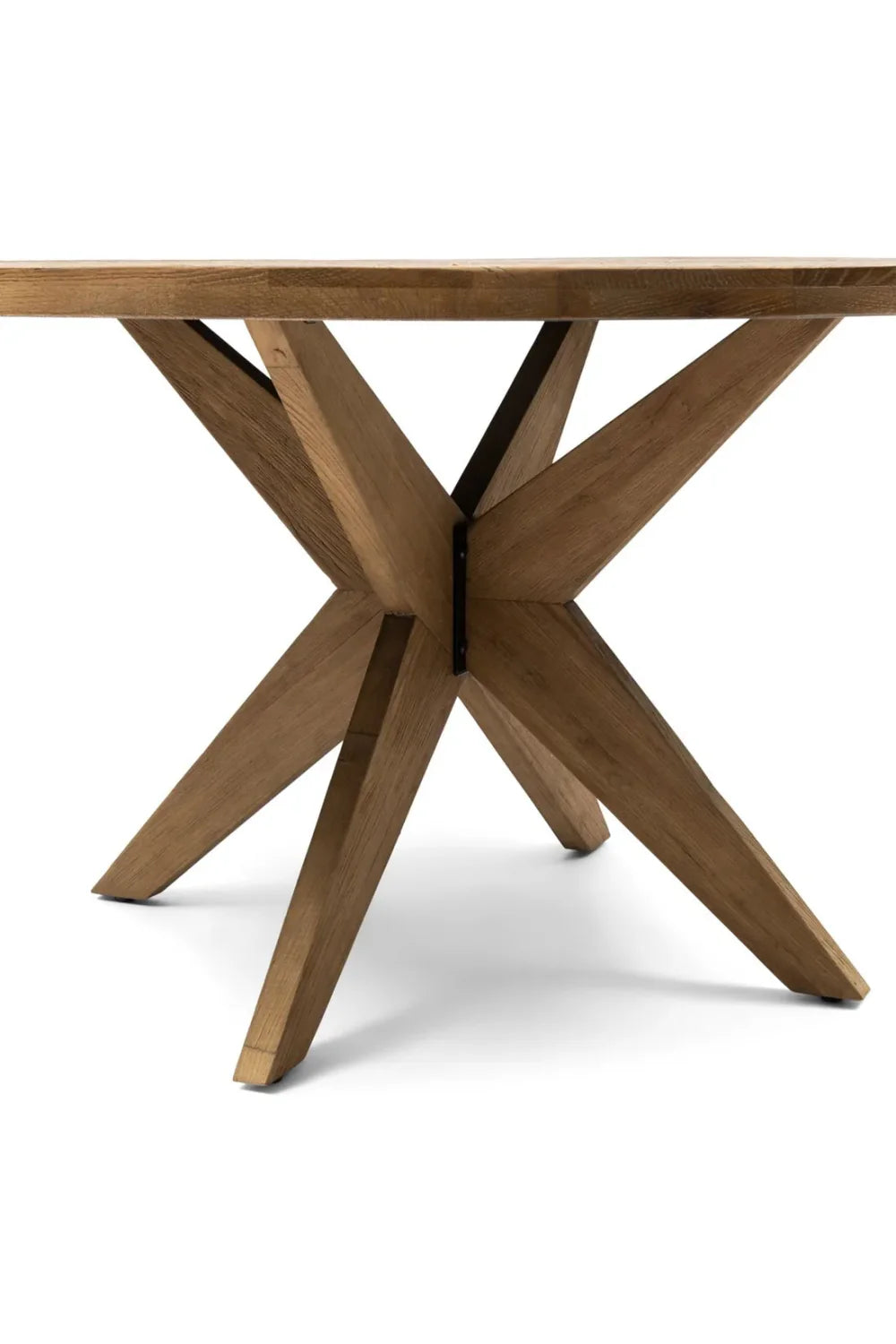 Solid Oak Wood Round Dining Table