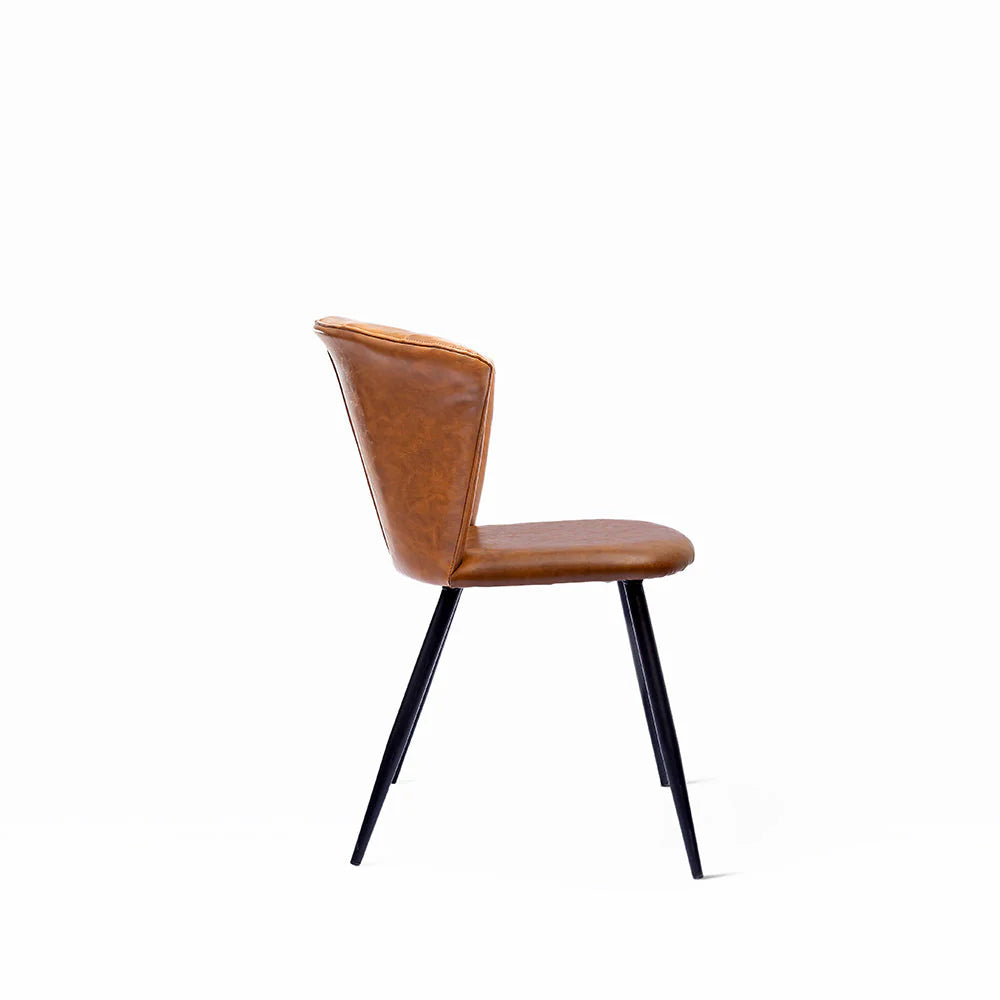 PU Leather Dining Chair With Iron Legs