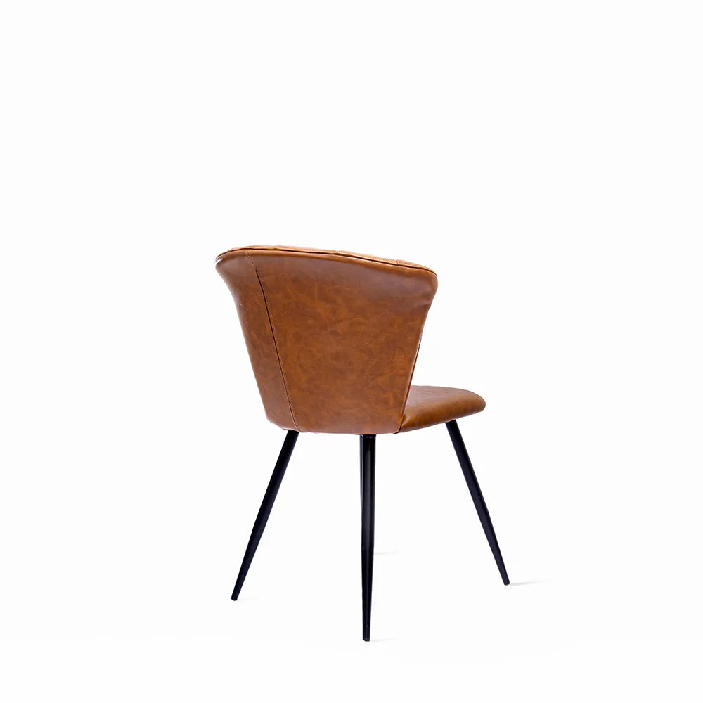 PU Leather Dining Chair With Iron Legs