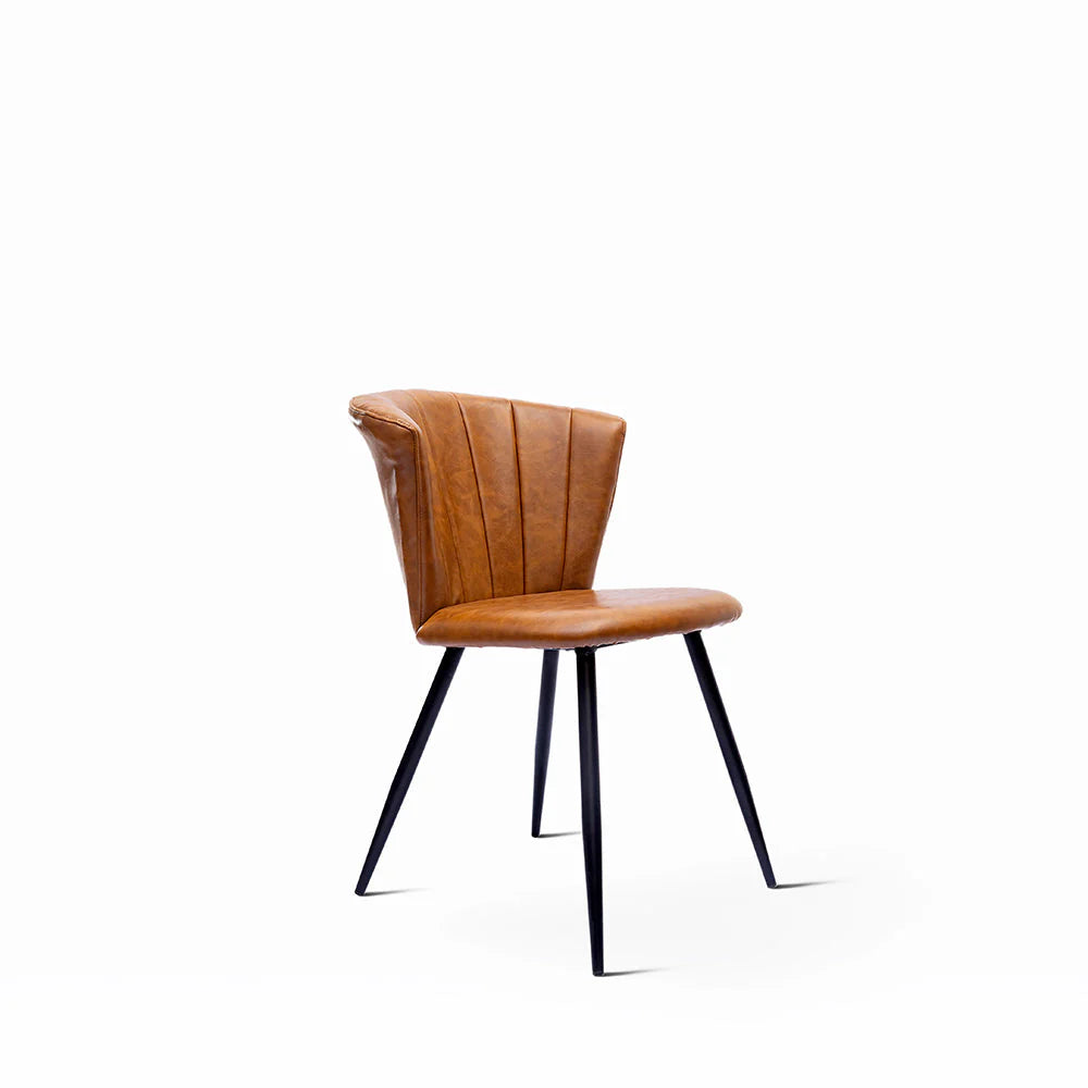 PU Leather Dining Chair With Iron Legs