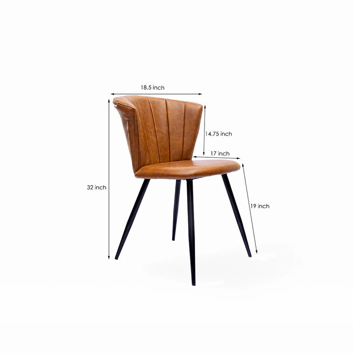 PU Leather Dining Chair With Iron Legs