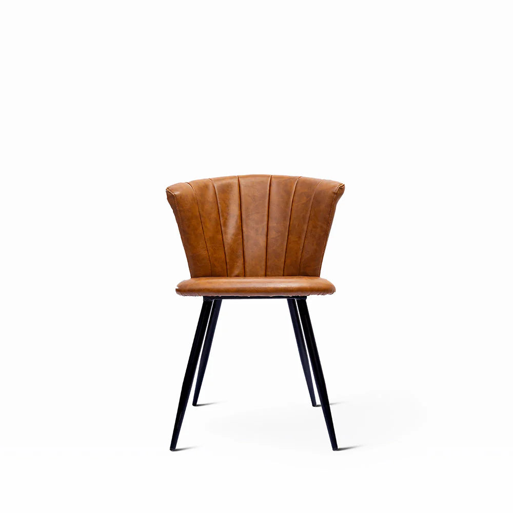 PU Leather Dining Chair With Iron Legs