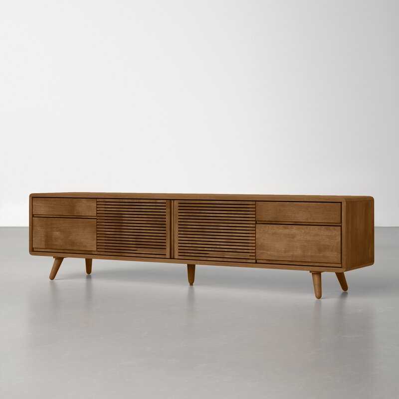 Donovan Rubberwood Solid Wood TV Stand