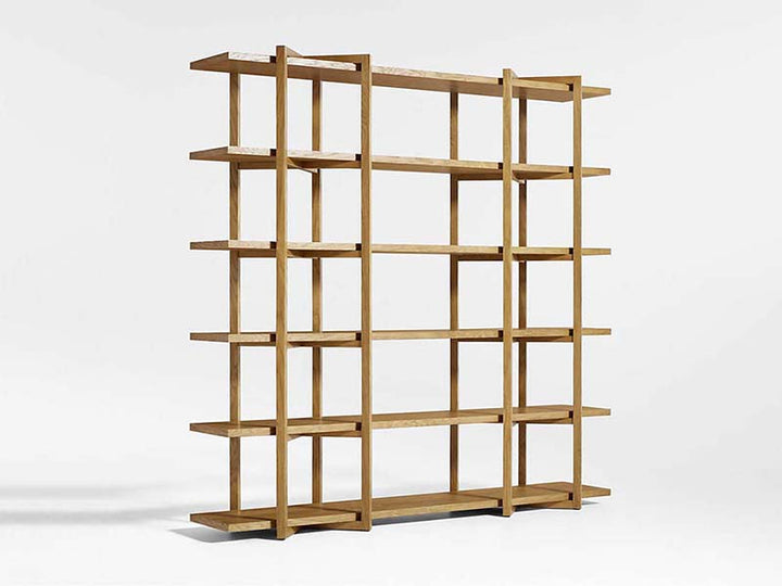 Defaico Natural Oak Book Shelf Bookcase and Room Divider Storage Shelves