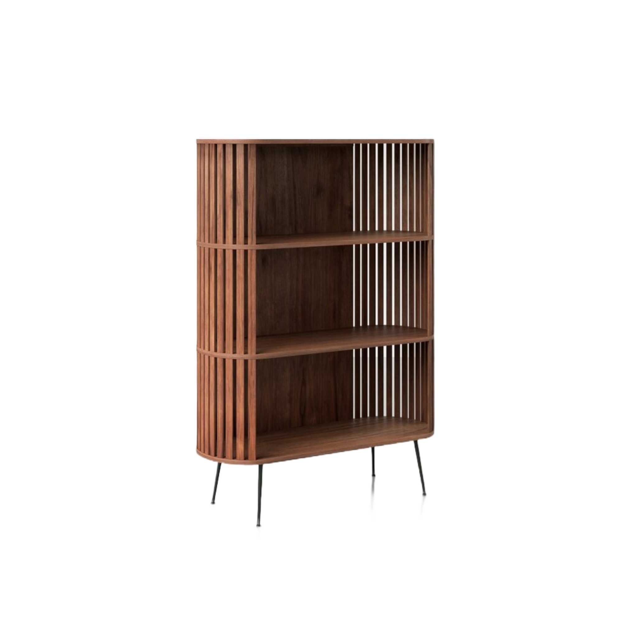 Brown Milan Solid Wood Standard Bookcase