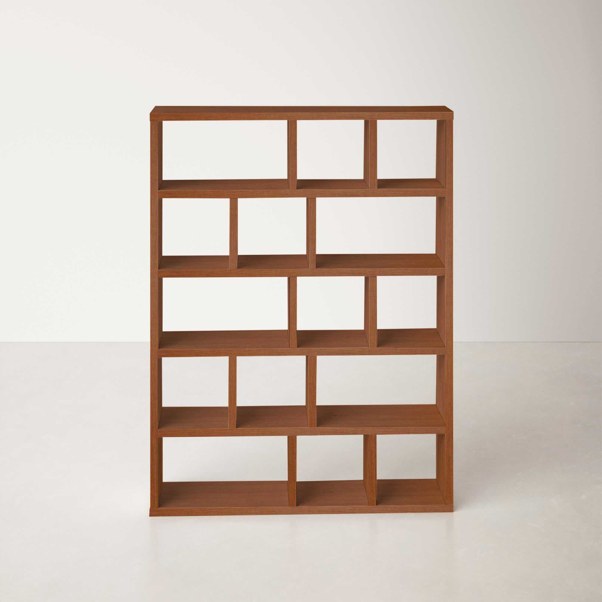 Walnut Archie Geometric Bookcase