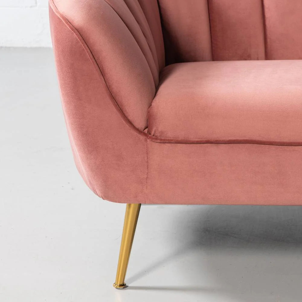 AUDREY - Pink Velvet Sofa