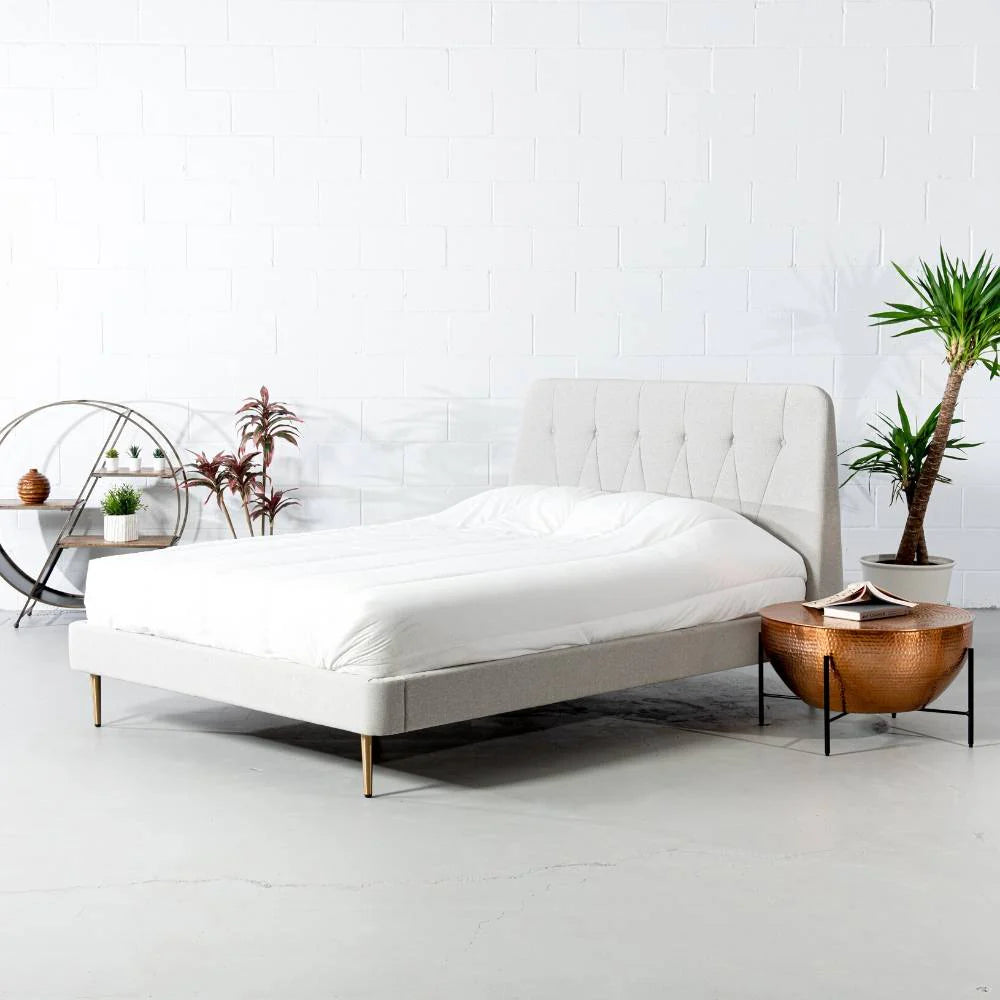 CLARA - Light Grey Fabric Bed - FINAL SALE