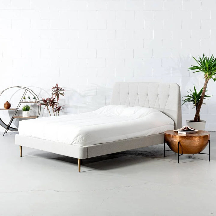 CLARA - Light Grey Fabric Bed - FINAL SALE