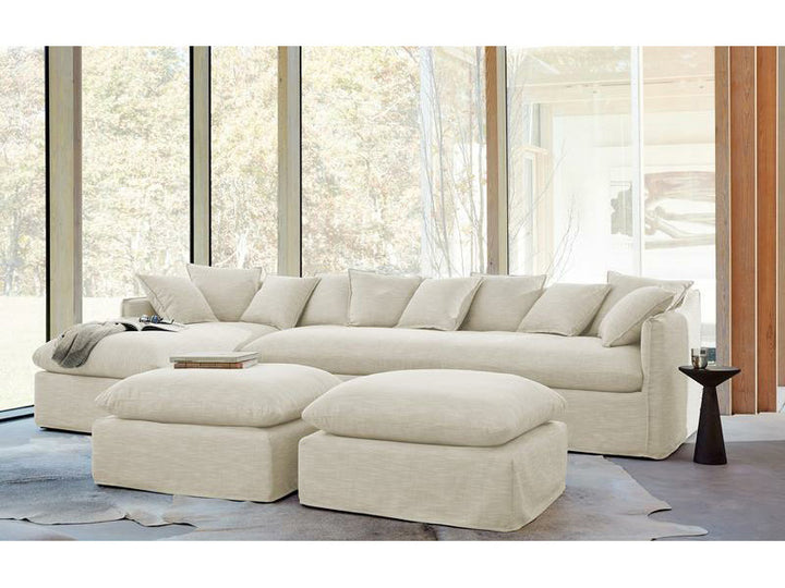 Andes 2-Piece Bumper Chaise Fabric Sectional Couch Sofa Marin Bumper Fabric Sectional Couch Sofa