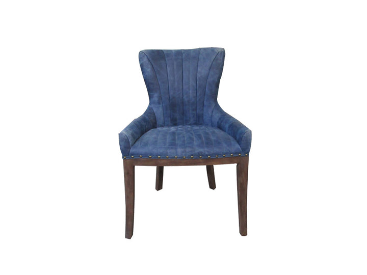 Blue Dining Chair,Leather Chairs,Bar Chair With Wood Legs,High Back Chair