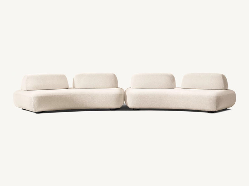 Modern White Linen Fabric and Feather Sofa