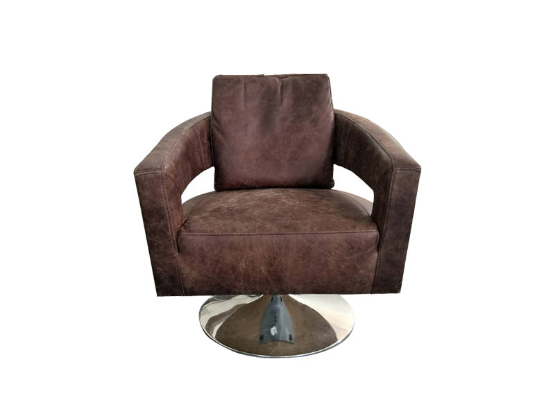 Vintage Leather Seat Chair,Dining Chair,Living Room Chair,360 Degree Swivel Office Chair