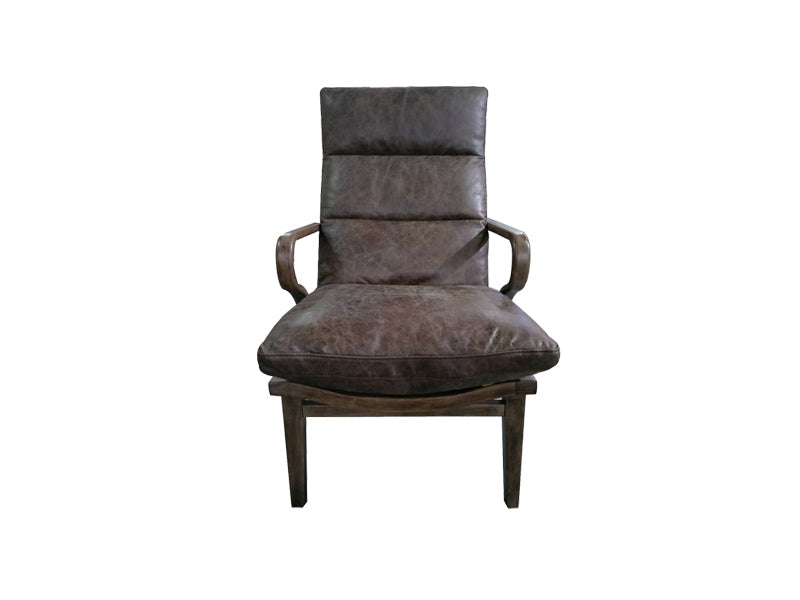 Genuine Leather Chair,Living Room Chair,High Back Chair,Wood Chair