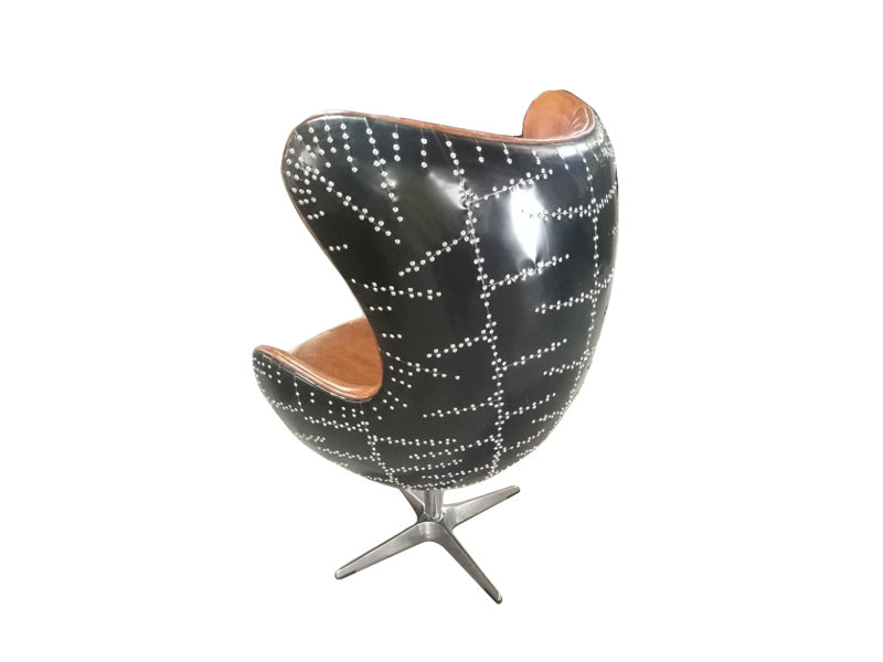 Black Leather Chair,High Back Leisure Chair,Rivets Back Chair