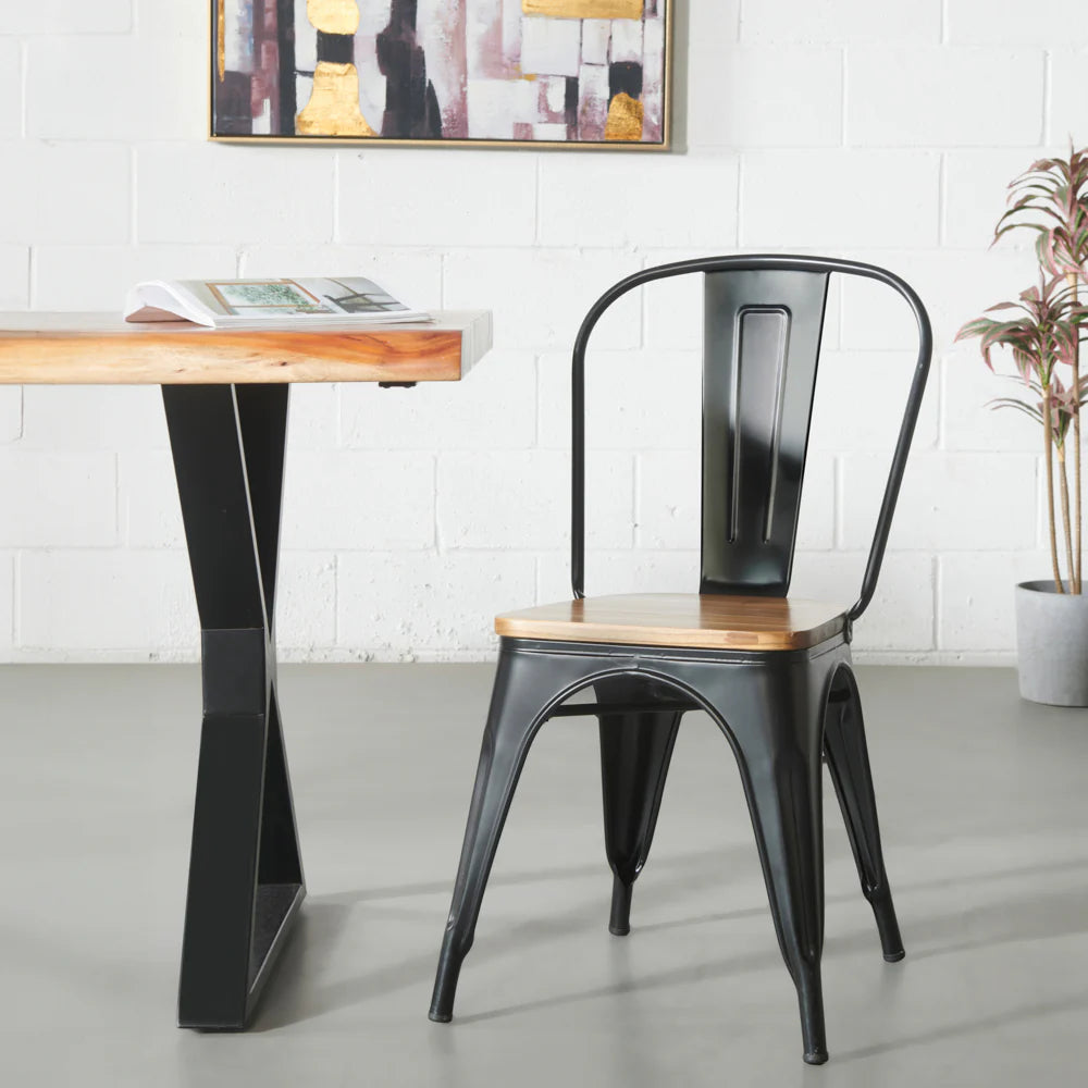 INDUSTRIE - Wooden Seat Dining Chair - FINAL SALE