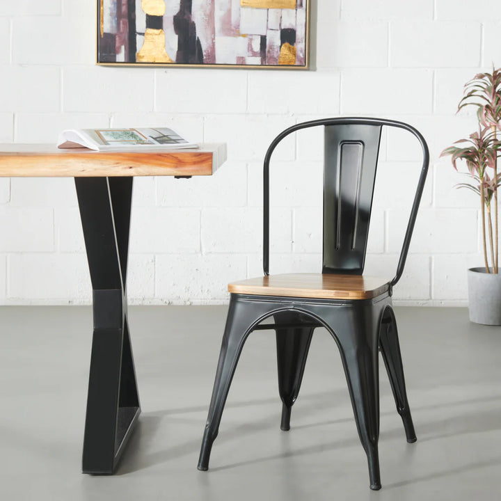 INDUSTRIE - Wooden Seat Dining Chair - FINAL SALE