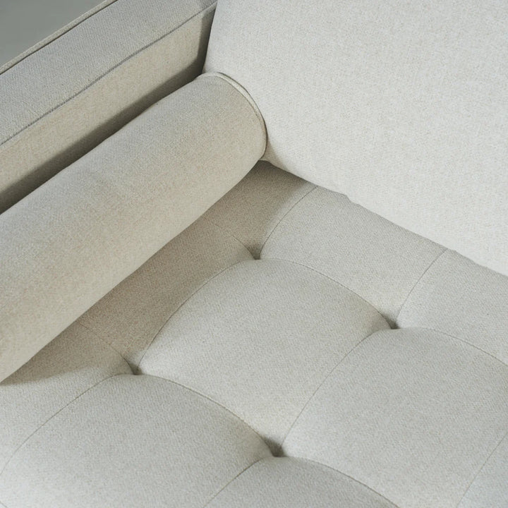 FONDA - Cream Fabric 3-Seater Sofa