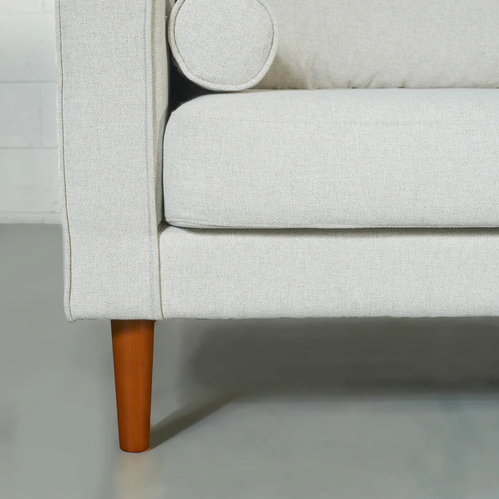 FONDA - Cream Fabric 3-Seater Sofa