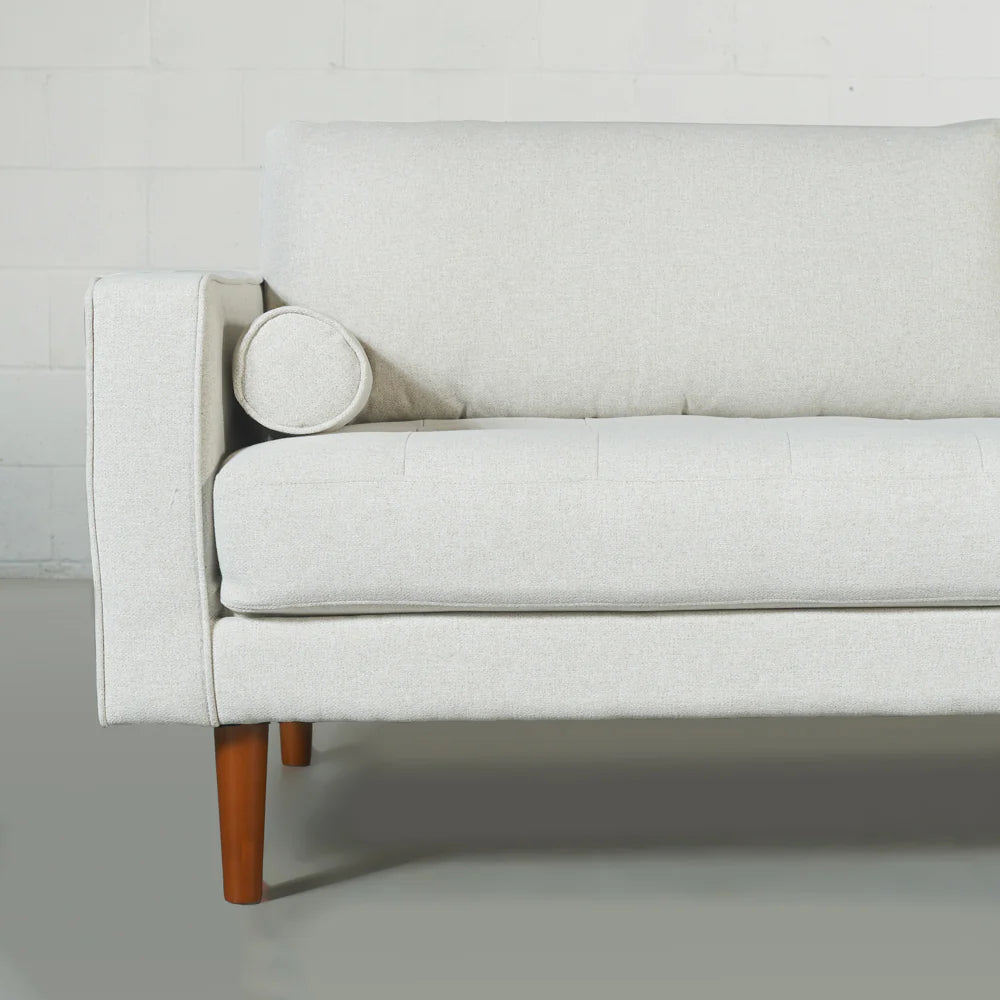 FONDA - Cream Fabric 3-Seater Sofa