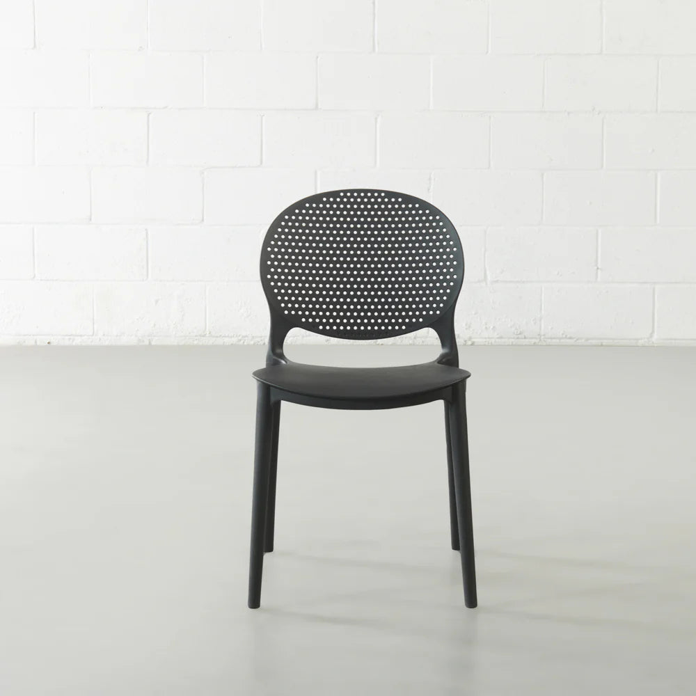 POLKA - Black UV Resistant Plastic Dining Chair