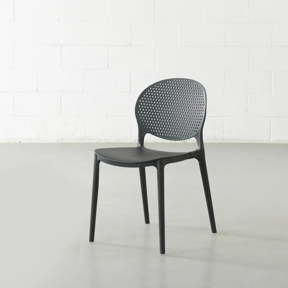 POLKA - Black UV Resistant Plastic Dining Chair