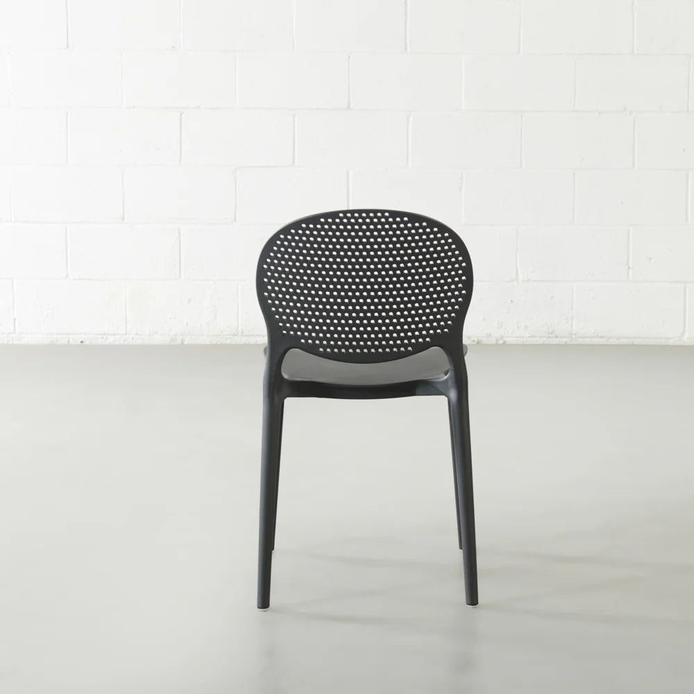 POLKA - Black UV Resistant Plastic Dining Chair