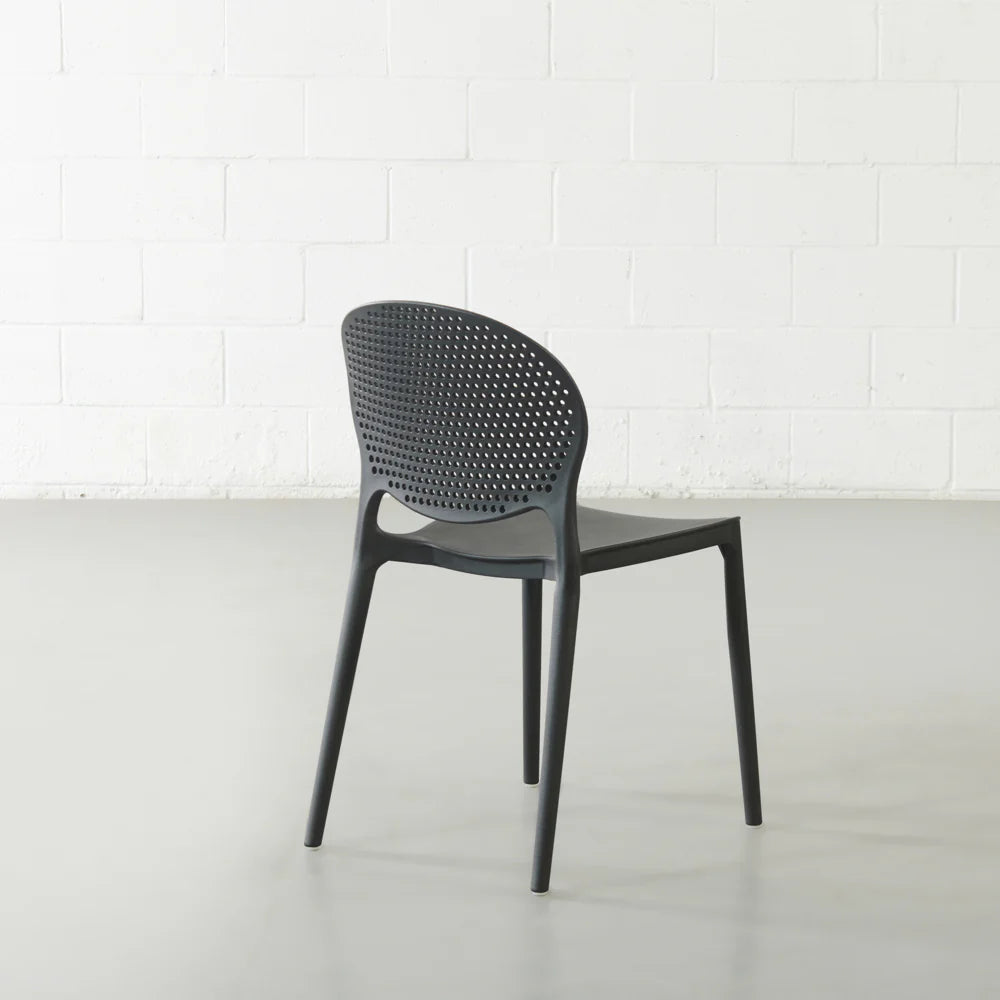 POLKA - Black UV Resistant Plastic Dining Chair