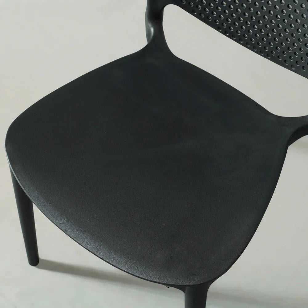 POLKA - Black UV Resistant Plastic Dining Chair