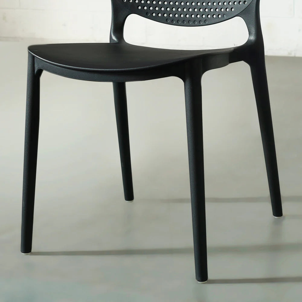 POLKA - Black UV Resistant Plastic Dining Chair