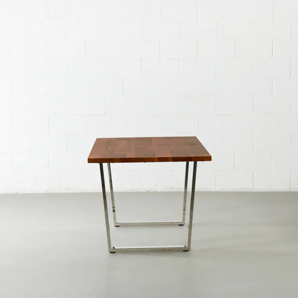 DANTON - Acacia Straight Cut Table 3.5cm Thickness Top with U Chrome Legs