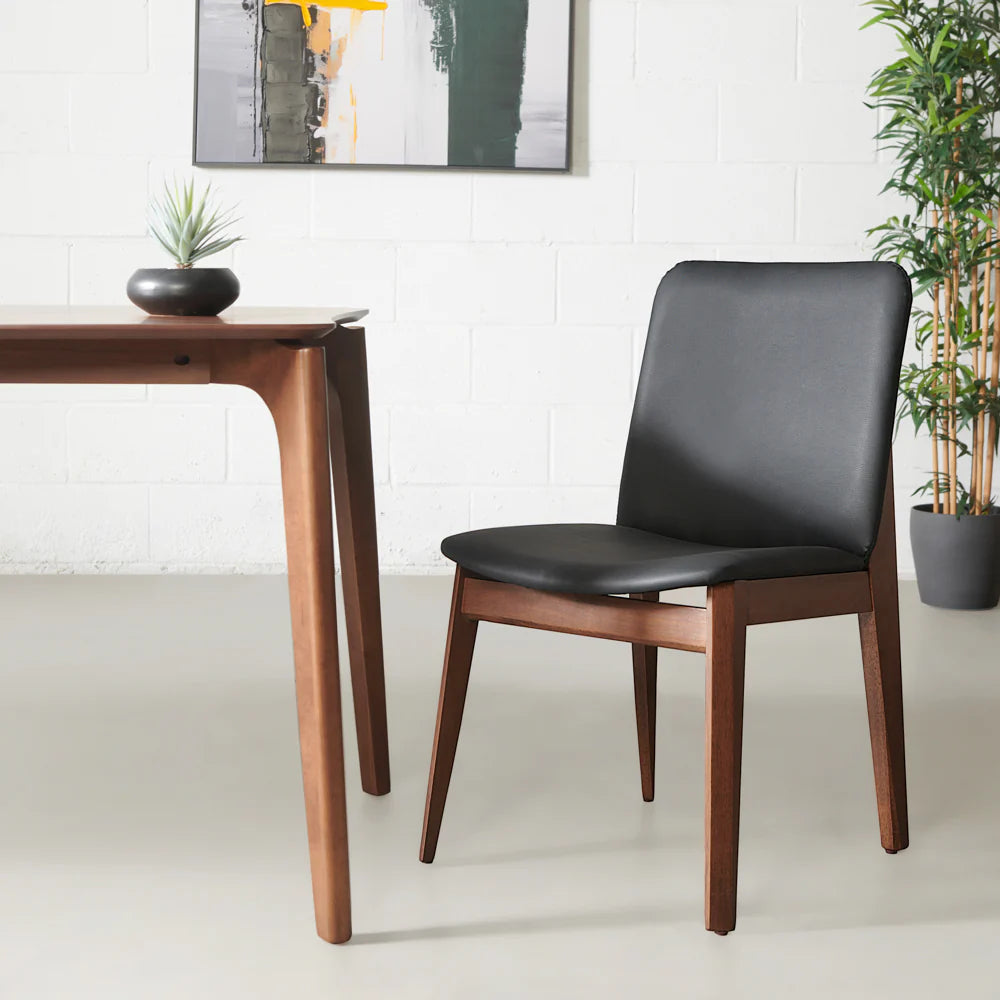 HARRIS - Black Leather Dining Chair