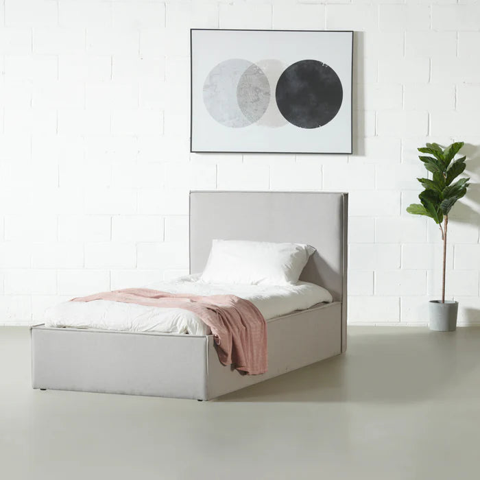 DREAM - Light Grey Fabric Bed with Storage (Twin)