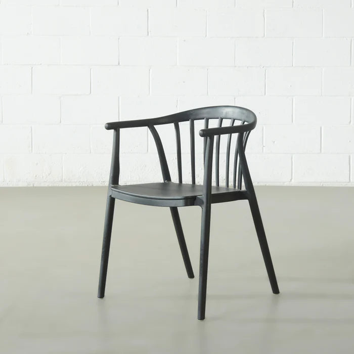 EDITH - Black UV Resistant Plastic Dining Chair