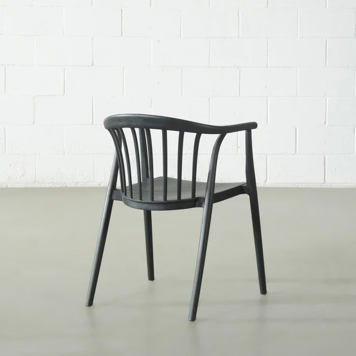 EDITH - Black UV Resistant Plastic Dining Chair