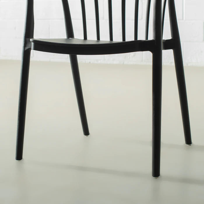 EDITH - Black UV Resistant Plastic Dining Chair