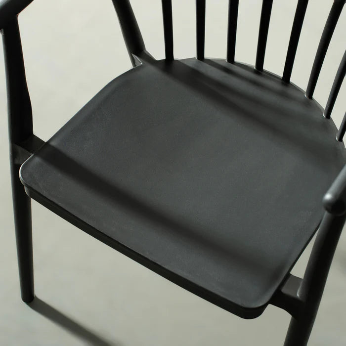 EDITH - Black UV Resistant Plastic Dining Chair