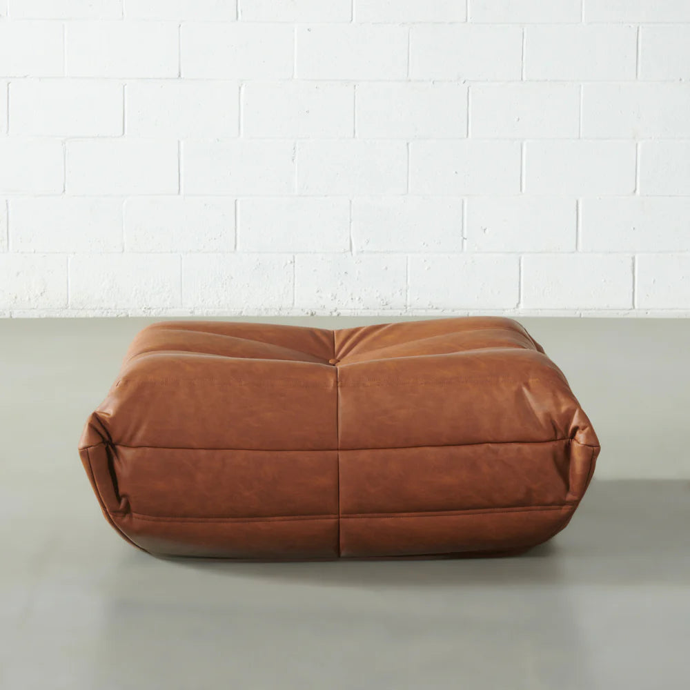 KABINE - Brown Vegan Leather Ottoman
