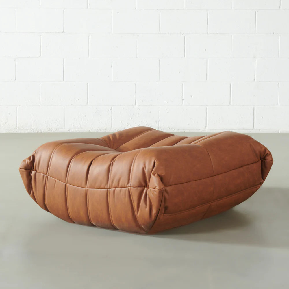 KABINE - Brown Vegan Leather Ottoman