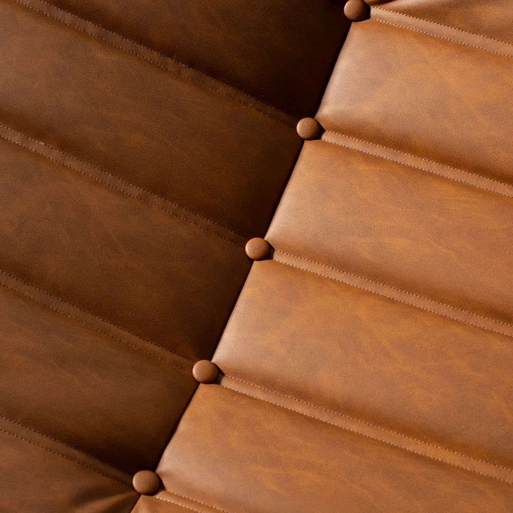 KABINE - Brown Vegan Leather Ottoman