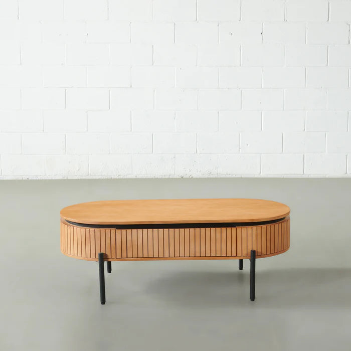 COPENHAGEN - Fluted Solid Mango Wood Coffee Table