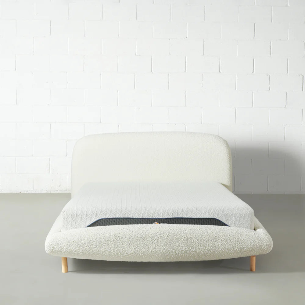 LYON - Cream Boucle Fabric Bed