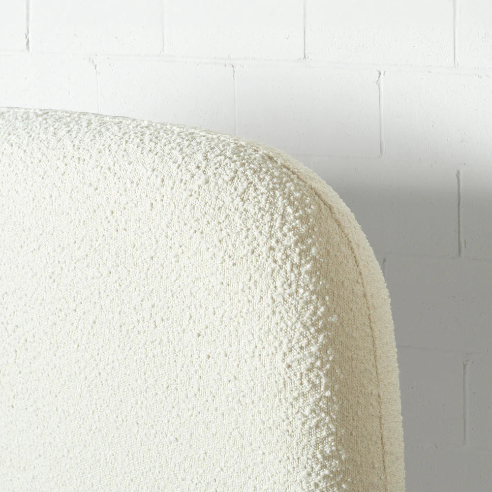 LYON - Cream Boucle Fabric Bed