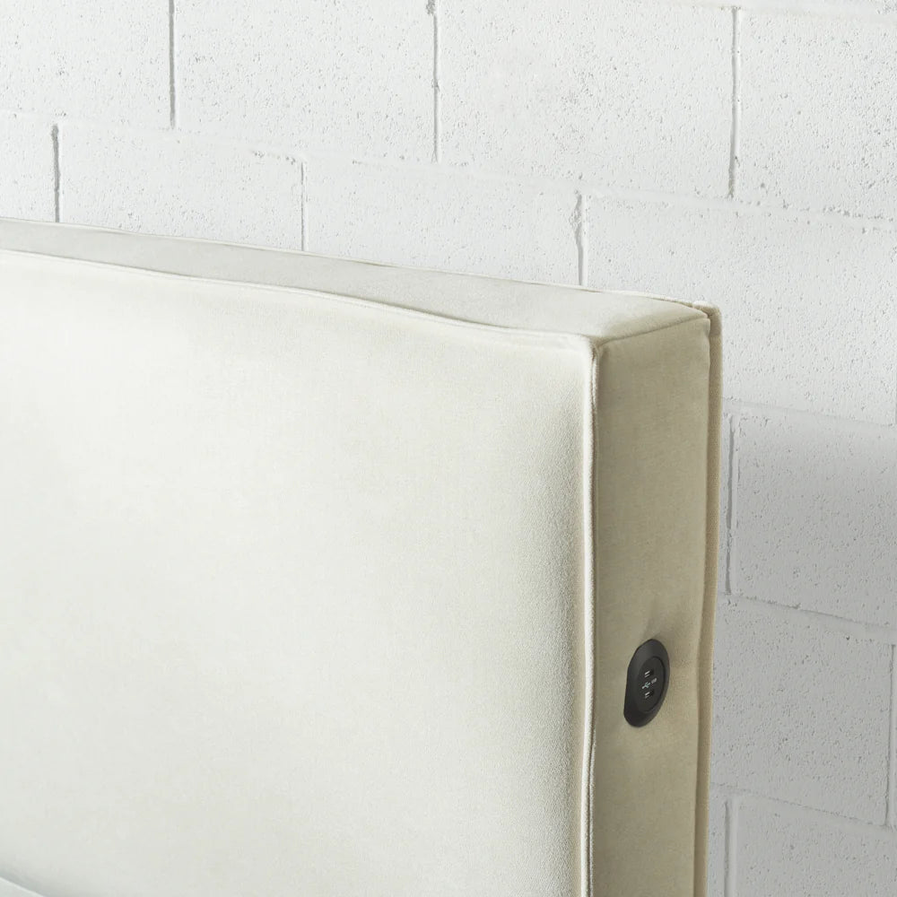 DENMARK - Cream Fabric Lift Up Storage Platform Bed SKU: B1082K