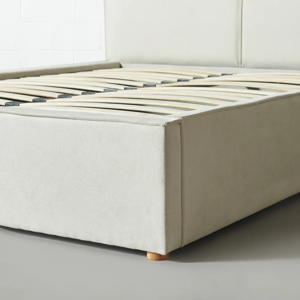 DENMARK - Cream Fabric Lift Up Storage Platform Bed SKU: B1082K