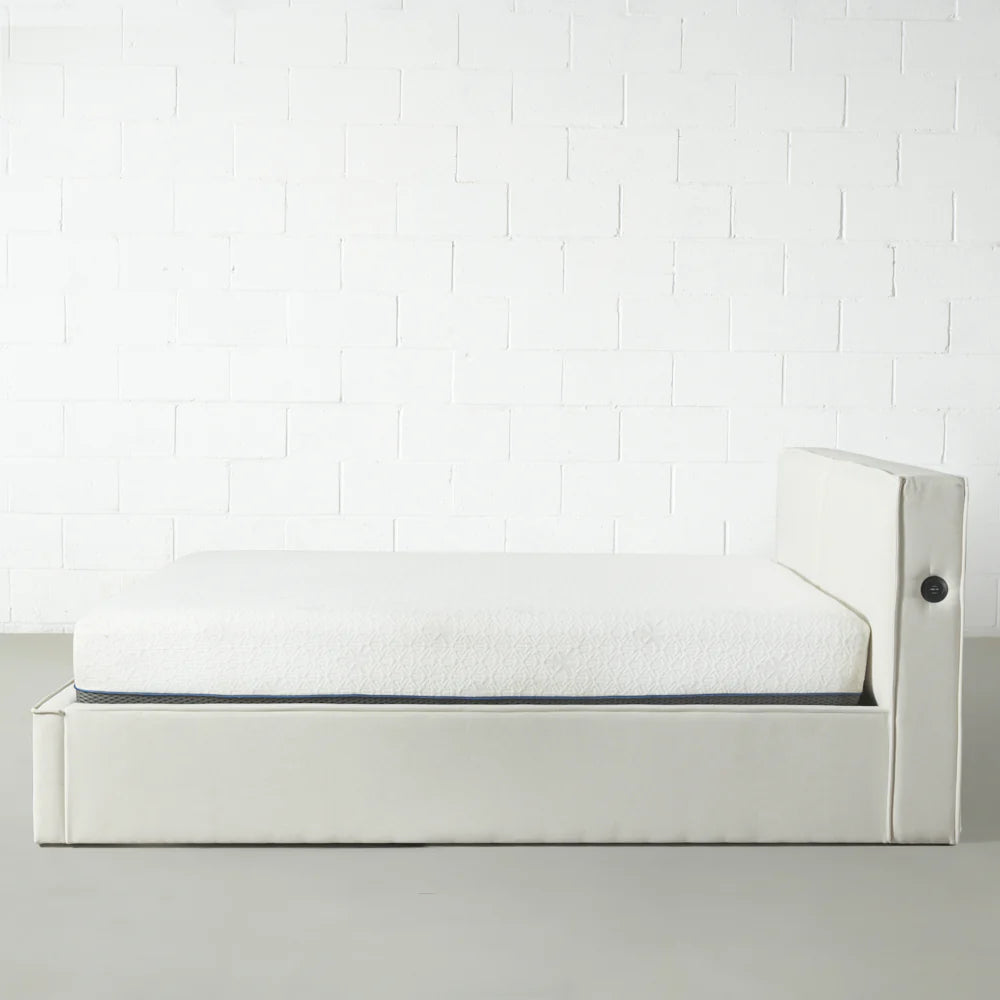 DENMARK - Cream Fabric Lift Up Storage Platform Bed SKU: B1082K