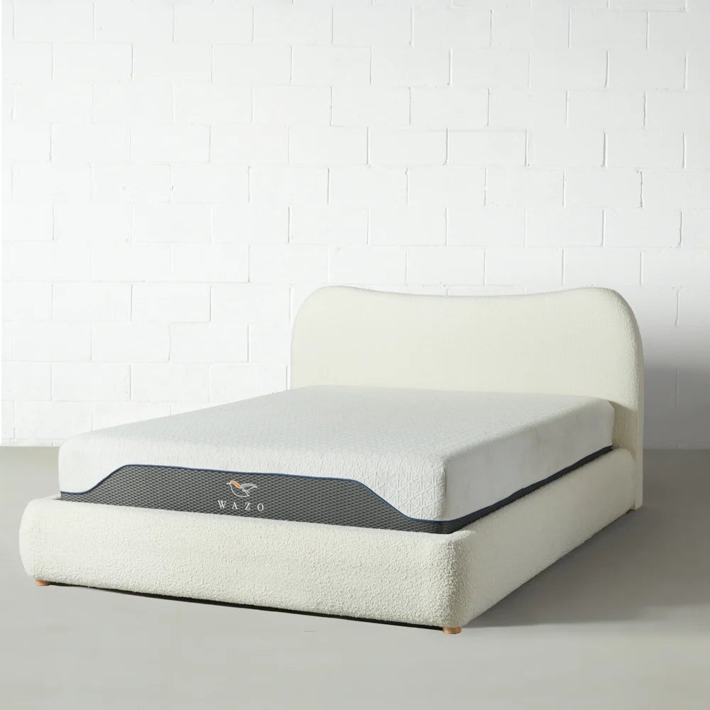 TOULOUSE - Cream Boucle Fabric Bed